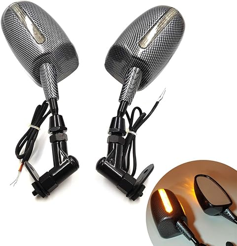 XKH - Espejo de visión trasera de alta calidad compatible con motocicleta japonesa Cbr 600Rr Ninja 636 Zx6R estilo de fibra de carbono ver ajuste