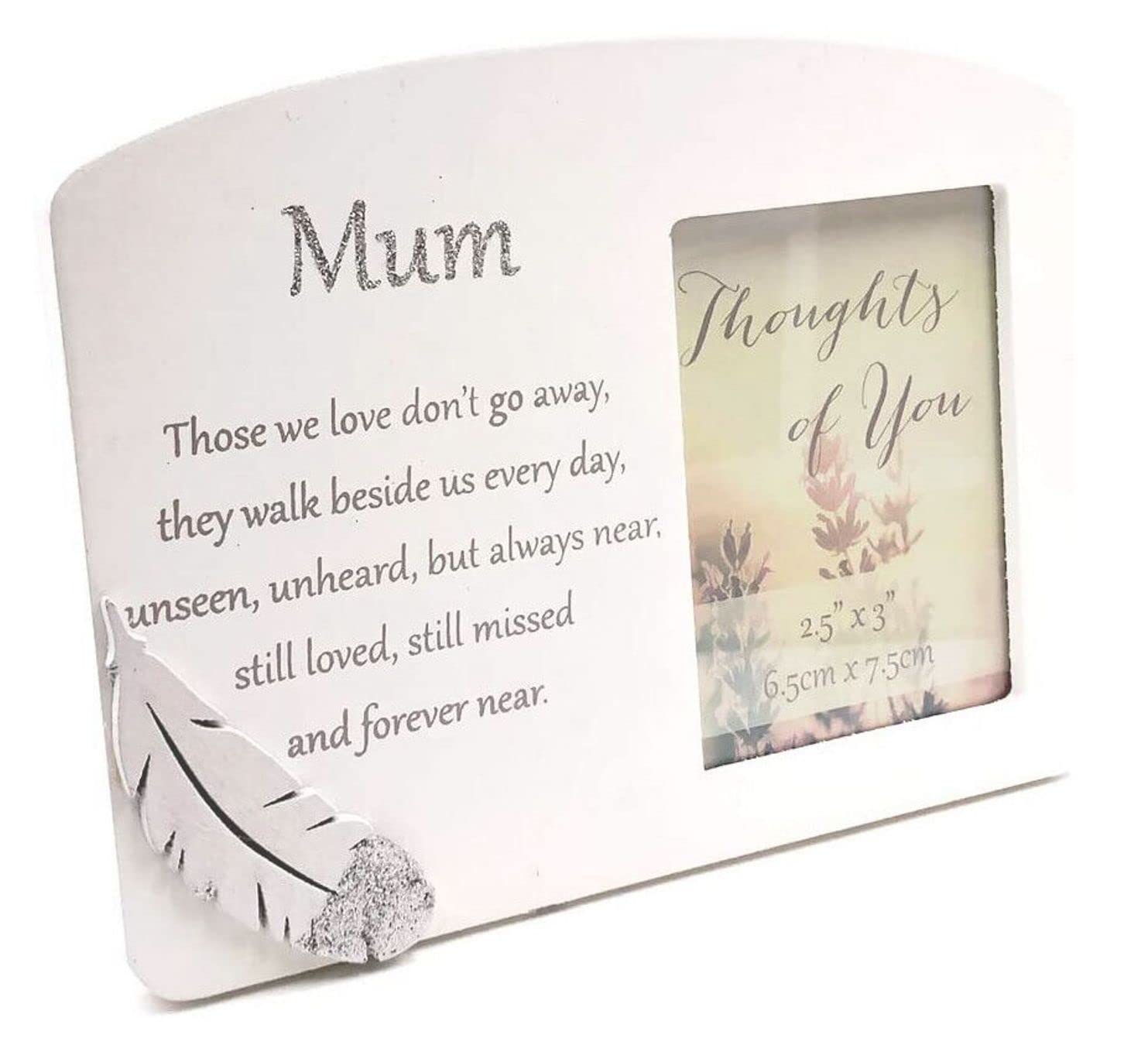 Thoughts of you Mum Memorial Wooden Photo Frame with Sentimental Verse