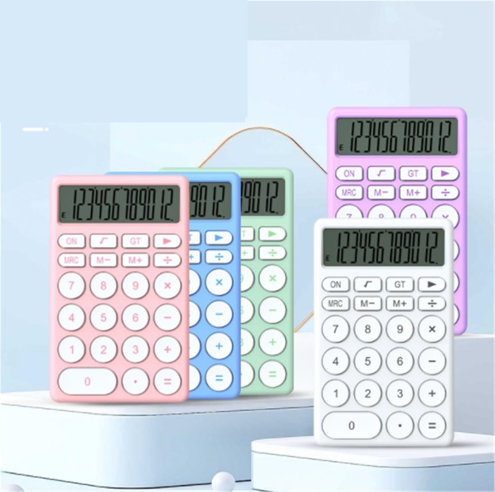 Calculatrice Calculatrice Multifonctionnelle De Base avec Affichage À 12 Chiffres for L'école Et La Famille Bureau Office(Rosa)