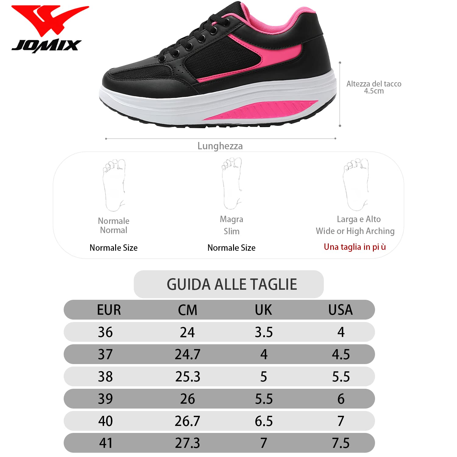JOMIX Scarpe Donna Uomo Basculanti Comode Dimagranti Camminata Fitness