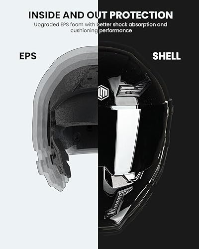 Miniatura 5 de ILM Cascos de motocicleta para adultos hombres mujeres, cara completa, DOT ECE, deportes de motor, doble visera, Street Racing, con Pinlock, modelo