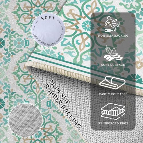 Tapis boho floral doux et ultra-fin de grande qualité