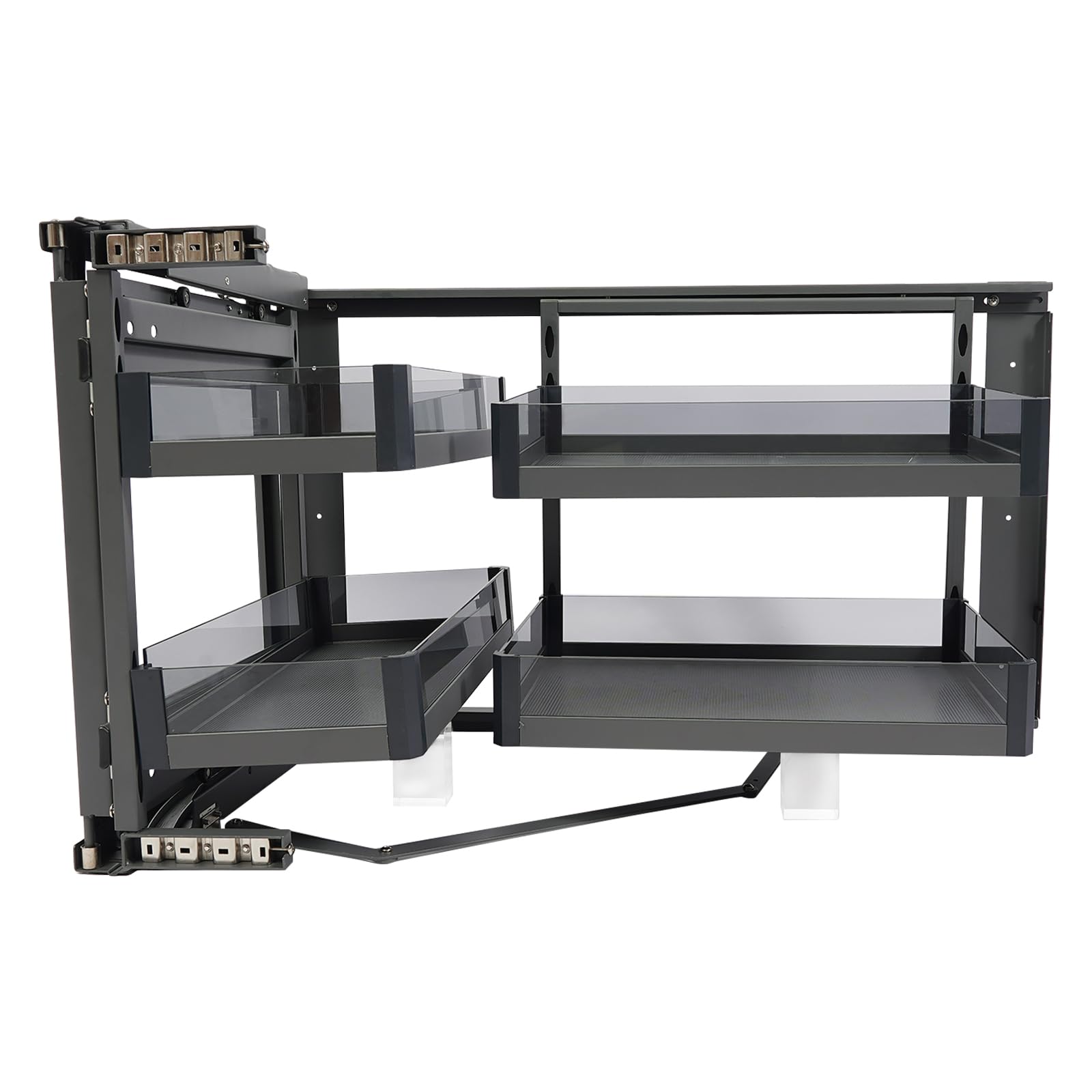 CUBELLIN Blind Corner Cabinet 2 Tiers Pull Out Corner Cabinet with 4 Detachable Shelves Left or Right Pull Out Organizer for 14 Inch Opening