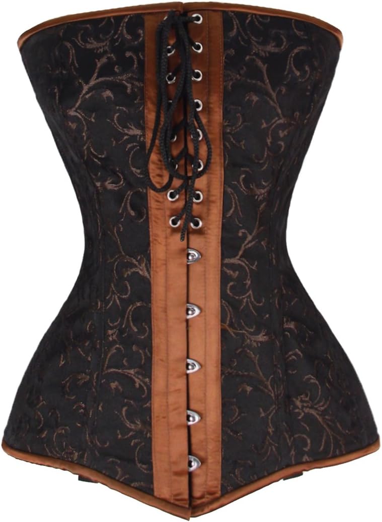Luvsecretlingerie Heavy Duty 24 Double Steel Boned Waist Training Brocade Long Overbust Shaper Corset 8702 Bro 1