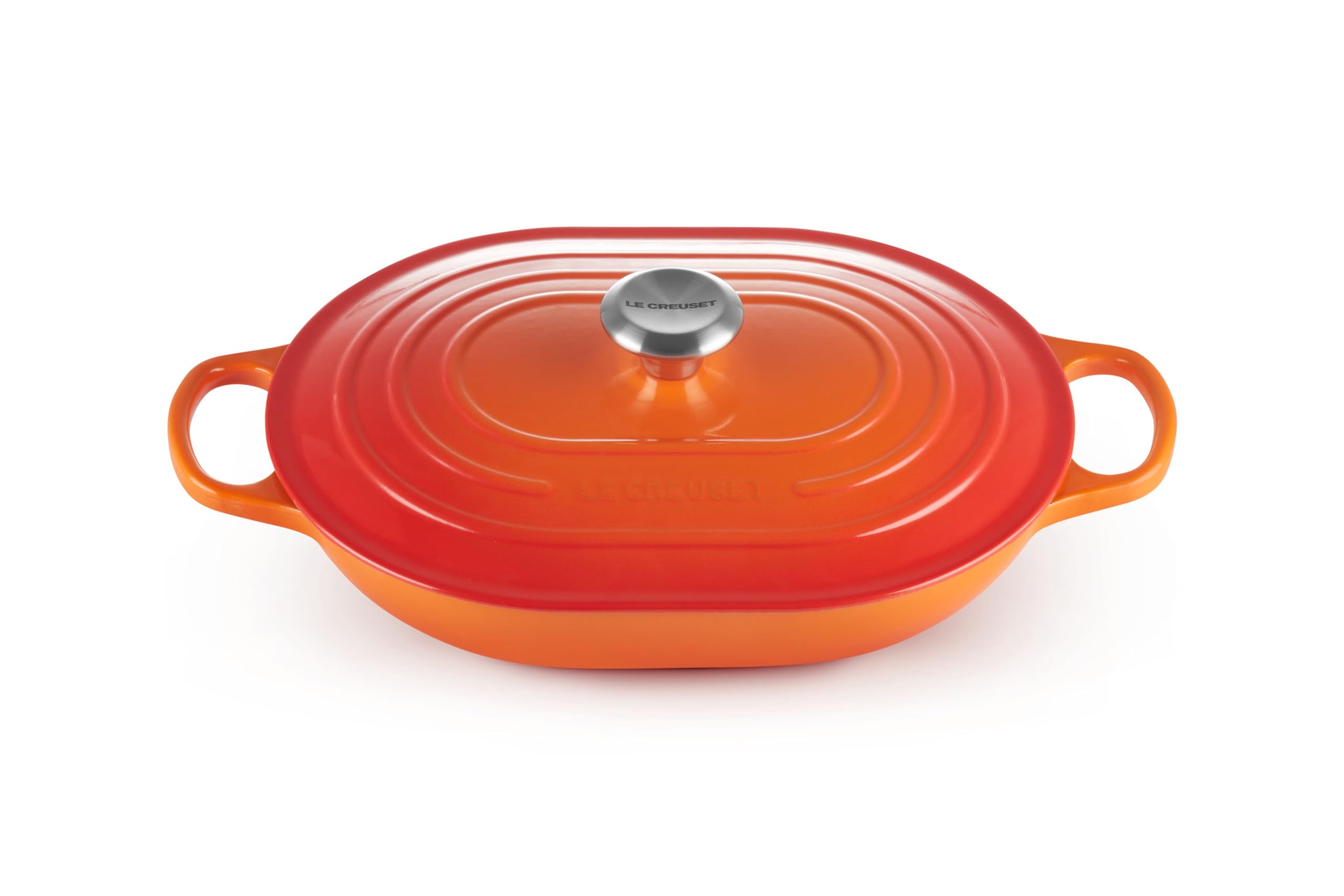 Le Creuset Cocotte rectangulaire en Fonte émaillée Signature avec poignée d'assistance, 31x cm, 3,​4 litres, Volcanique, 21112310902430
