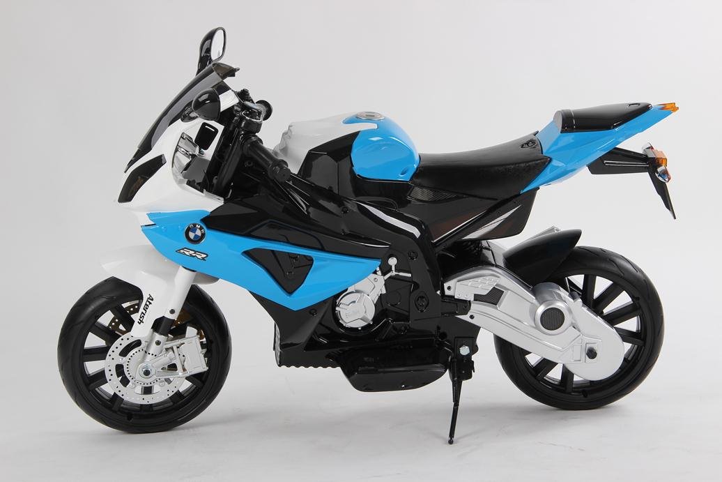 Pekecars - S1000RR - moto BMW per bambini, 12 V, velocità S/H, colore nero blu