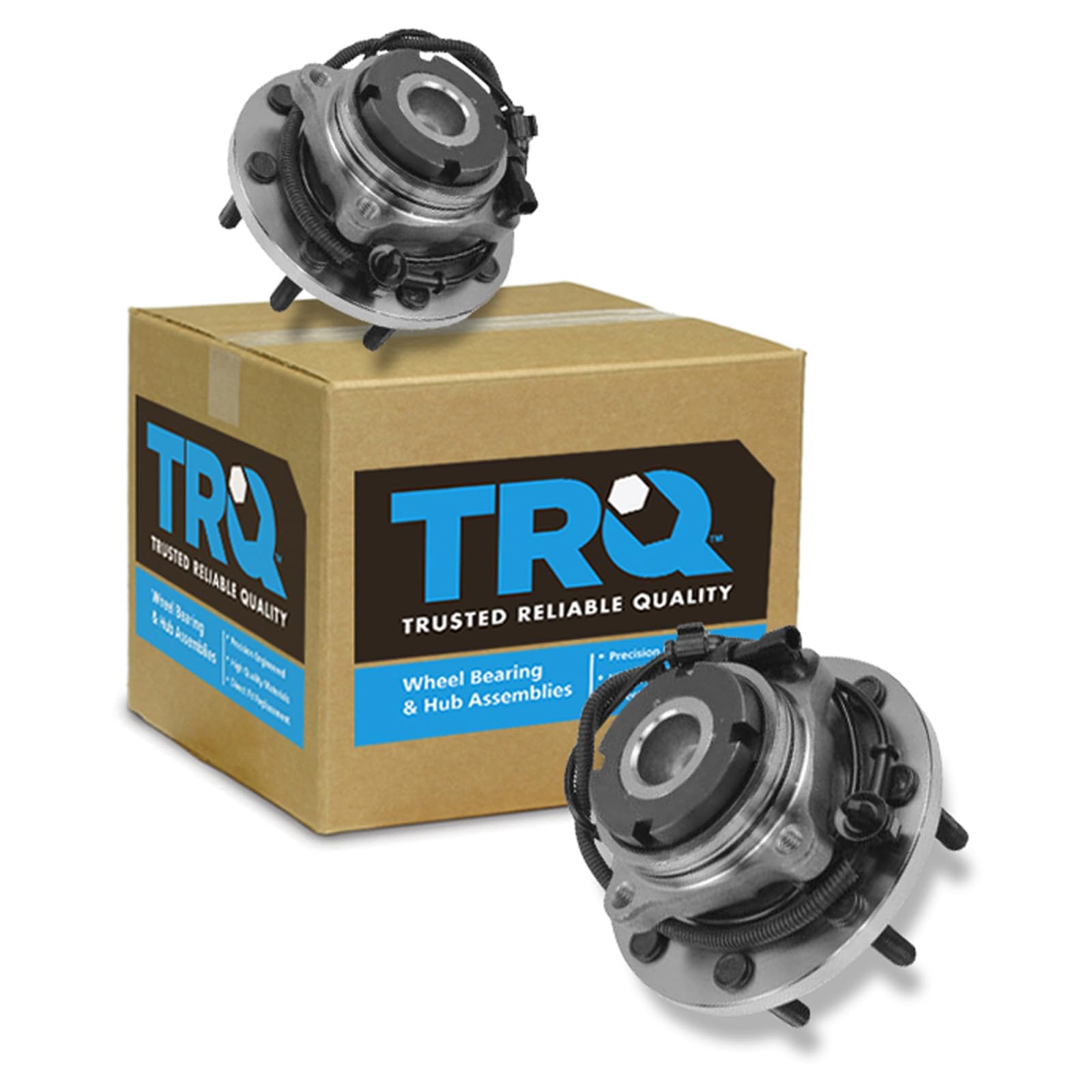 TRQ Front Left and Right Wheel Bearing and Hub Assembly Set 2 Piece