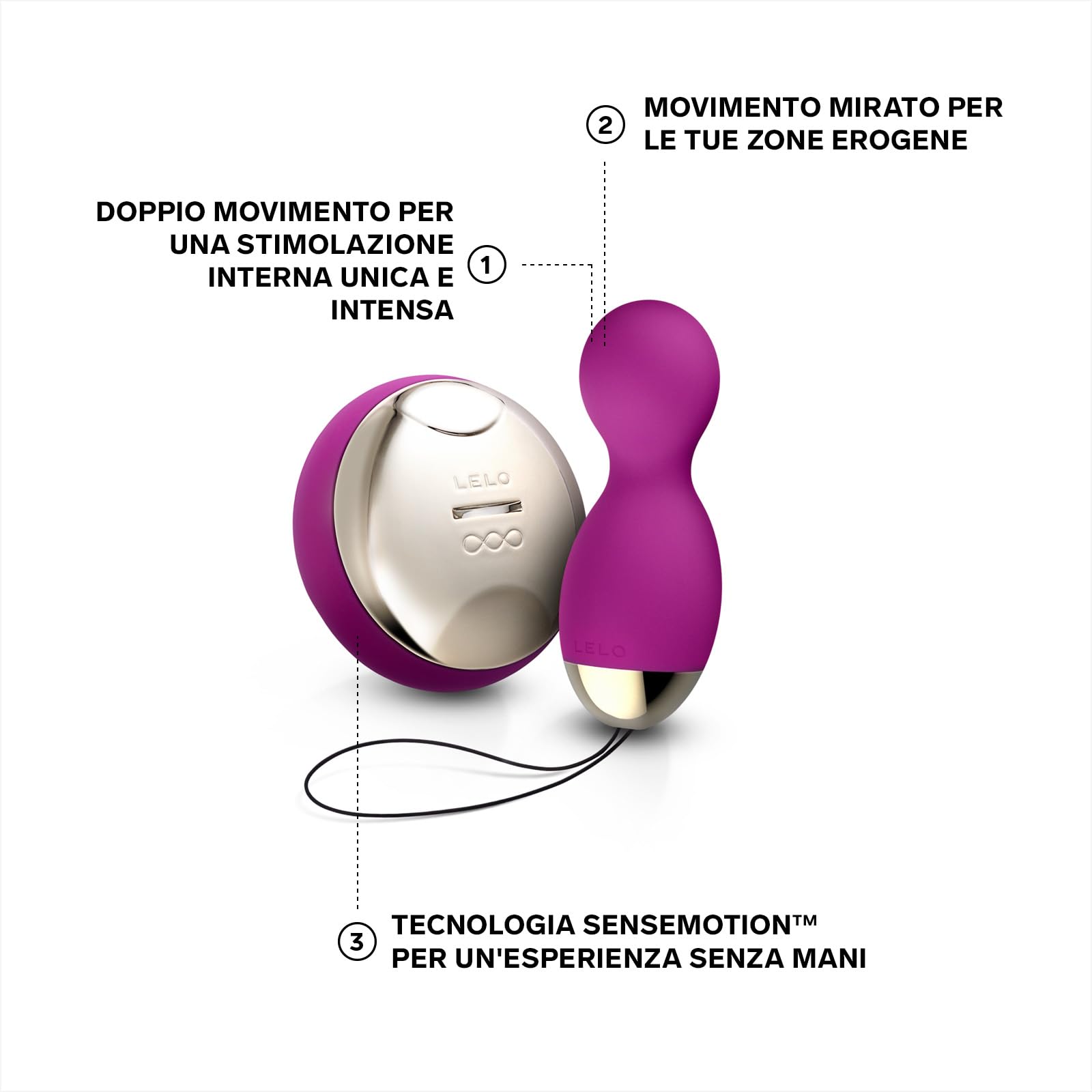 LELO HULA Beads - Palline Vaginali che ruotano e vibrano (Palline Cinesi per donne) - Dispositivo per Esercizi di Kegel (Garanzia di 2 anno) - Ovetto vibrante con Telecomando, Deep Rose