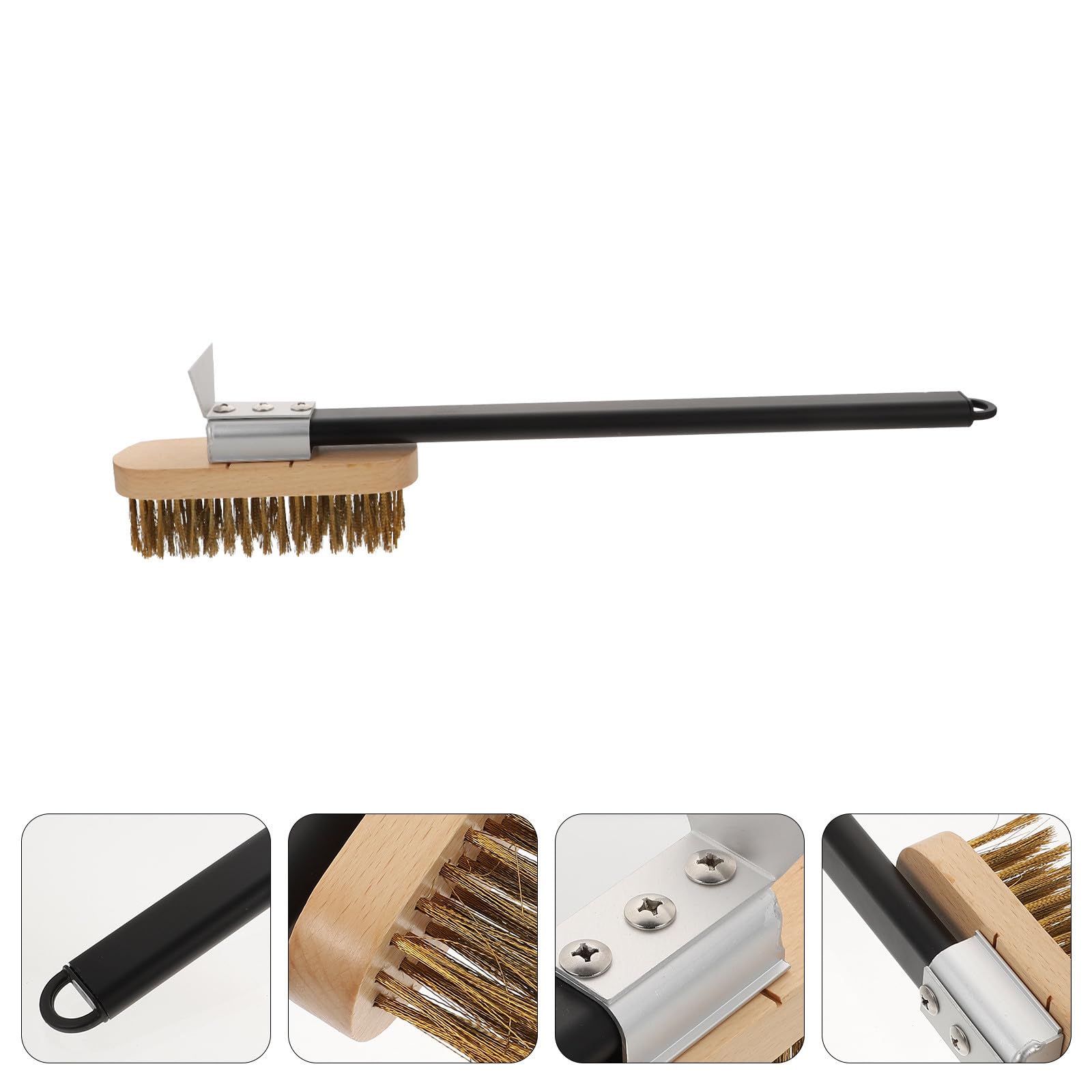 Brosse de Nettoyage pour Poêle en Cuivre 40cm, Noir