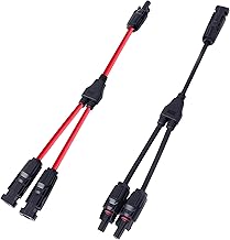 LVYUAN MC4 Connector, Y-Shaped Connector, 4sq (11AWG) for Parallel Connection, 2 Panels, Max Voltage 1500V (DC), Allowable Current 47A, IP67 Compliant, Solar Panel, Y-Type Parallel MC4 Connector,