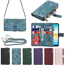 Eastwave Xperia ACE III SO-53C / SOG08 Case Sony sony xperia aceiii so53c Rope Case Folio Wallet Type IC Card Coin Pocket with Strap Card Storage Coin Pocket Zipper Pocket PU Leather 6 Colors Blue