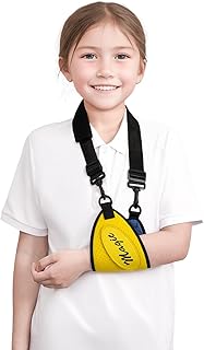 GAOUREL Kids Arm Sling, Lightweight, Breathable and Adjustable Shoulder Immobilizer - Suitable for Boys and Girls with Arm, Shoulder, Elbow, Wrist Injuries(yellow,3-15 years old)