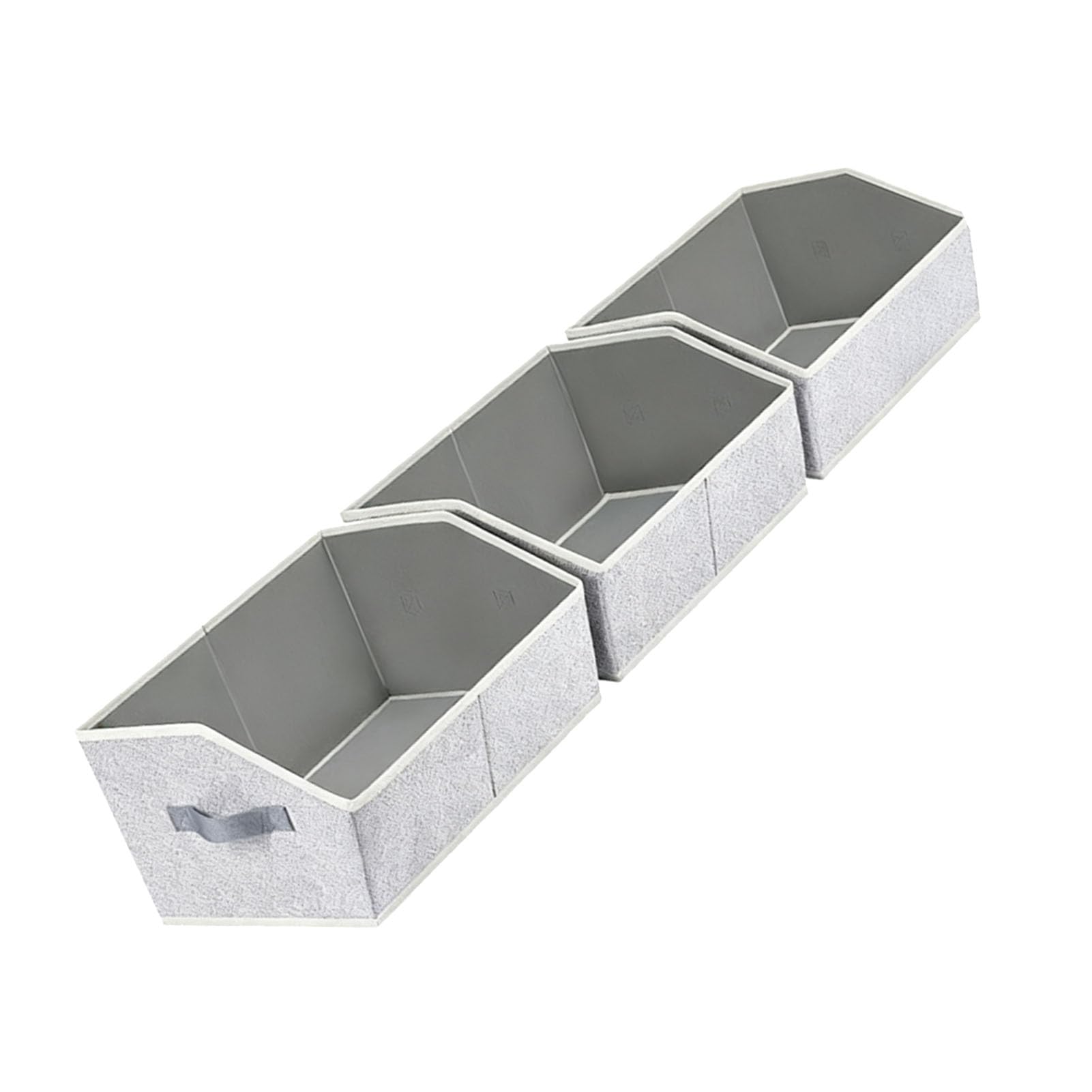 Bewinner 6 Cubos Organizadores de Armario con Asas, Cestas de Estante Grandes Trapezoidales de Tela, Cubos de Almacenamiento Plegables, Caja de Contenedores de Ropa para Armario Dormitorio (GRAY)
