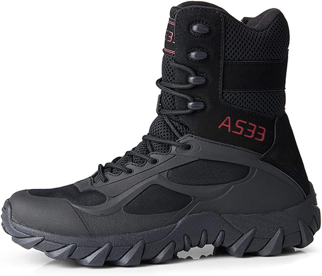 Miniatura 4 de Zivopah Botas tácticas para hombre, botas militares de trabajo, botas de combate al aire libre para senderismo, motocicleta, escalada