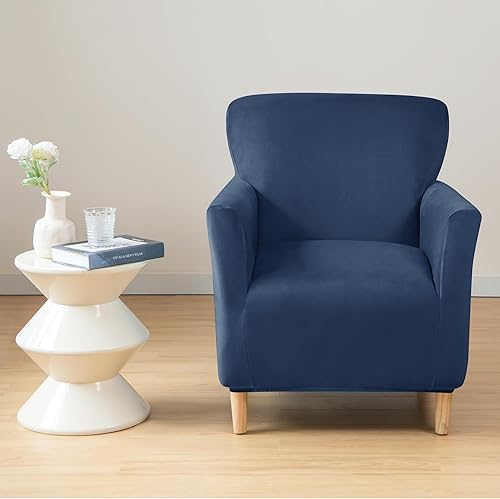 Vista 64 de MIFXIN Fundas para sillón de banquete, funda suave y elástica de jacquard con brazos, elástica antideslizante, funda de sofá, protector de muebles