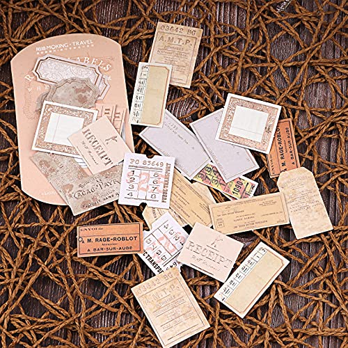 Nogamoga 240 Pcs Vintage Scrapbooking Washi Sticker, Writable Gilding Scrapbook Stickers For Journaling Vintage Washi Paper Stickers Bullet Journals Supplies Note #TOP7