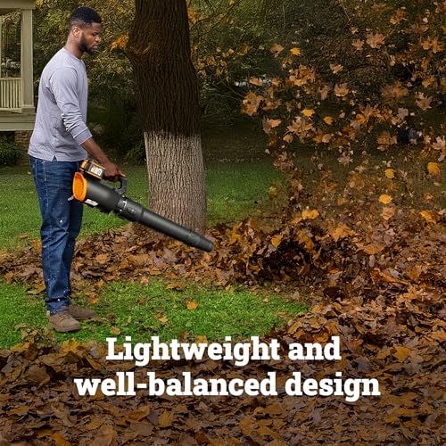 WORX Cordless Leaf Blower, Electric Blower with 780 CFM & 190 MPH, Brushless Lawn Blower with Gas-Like Power & 57 dB, 2 × 4.0 Ah Batteries & Charger Included, WG582 by WORX - Image 2