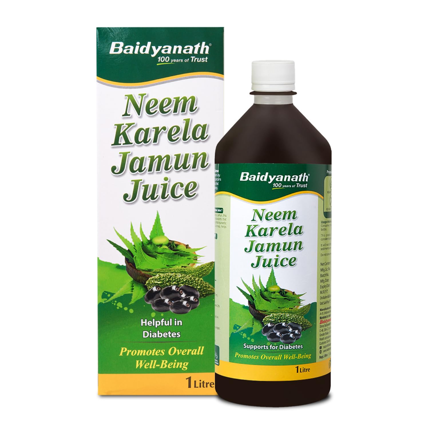 Baidyanath Neem Karela Jamun Juice -1000ml | Natural Remedy for Blood Sugar Management & Reduces Bad Cholesterol | Best For Digestive Health, Diabetic Care, Skin Care & Natural Detox | No Added Sugar-image-37