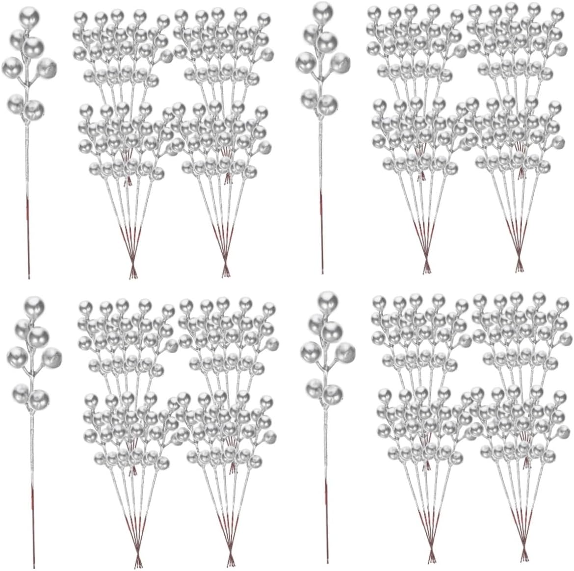 NOLITOY 120pcs Artificial Berry Stems for Christmas Decoration Realistic Fake Berries Picks for Vase Filler and Elegant Table Settings