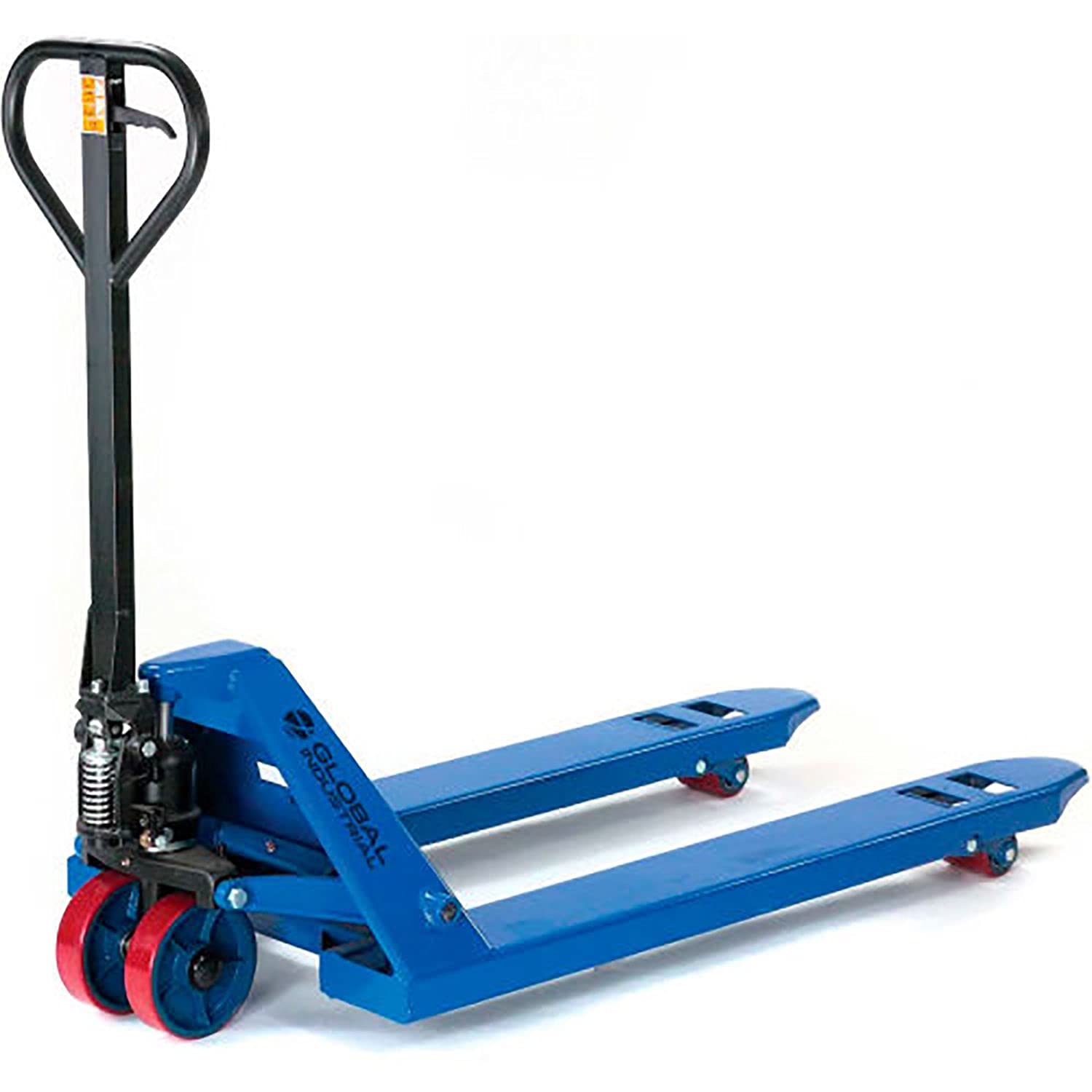 High Capacity Narrow Fork Pallet Jack Truck with 21" W x by Global Industrial – 43.25"L x 21"W x 9.2"H, Alloy Steel, Blue, Model ML2552142