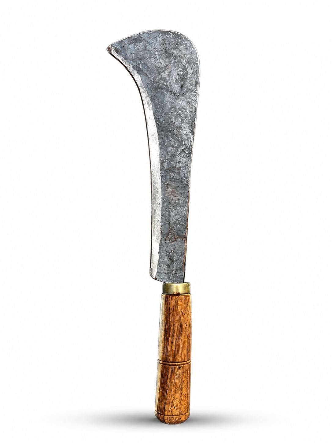 STELVO Hand Forged Bill Hook/Axe for Wood Cutting, High Carbon Leaf Spring Steel Blade, Sheesham Wood Handle, Heat-Treated for Gardening & Farming, 17"-image-17