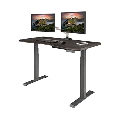 Vari Ergo 54x26 Electric Standing Desk Height Adjustable Sit Stand VariDesk Curved Waterfall Edge 4 Memory Settings Quick