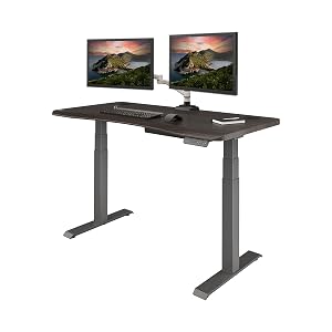 Vari Ergo 54x26 Electric Standing Desk Height Adjustable Sit Stand VariDesk Curved Waterfall Edge 4 Memory Settings Quick