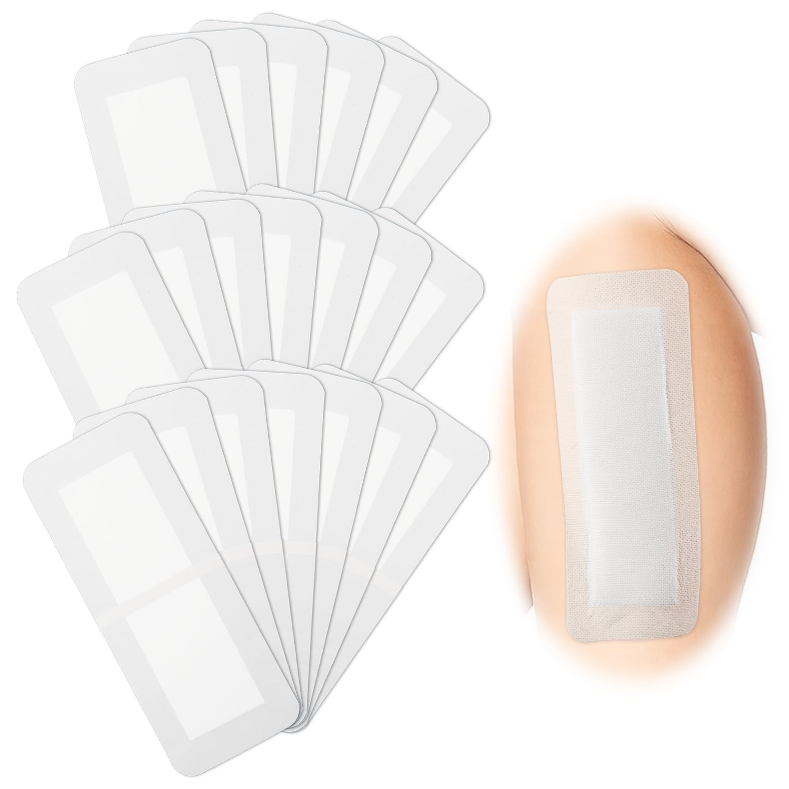 20 Pcs Island Dressing 4x10 Inch Bordered Gauze with Adhesive Border, Individually Packed Non Stick Gauze Pads, Breathable Bandages for Wounds Care and First Aid