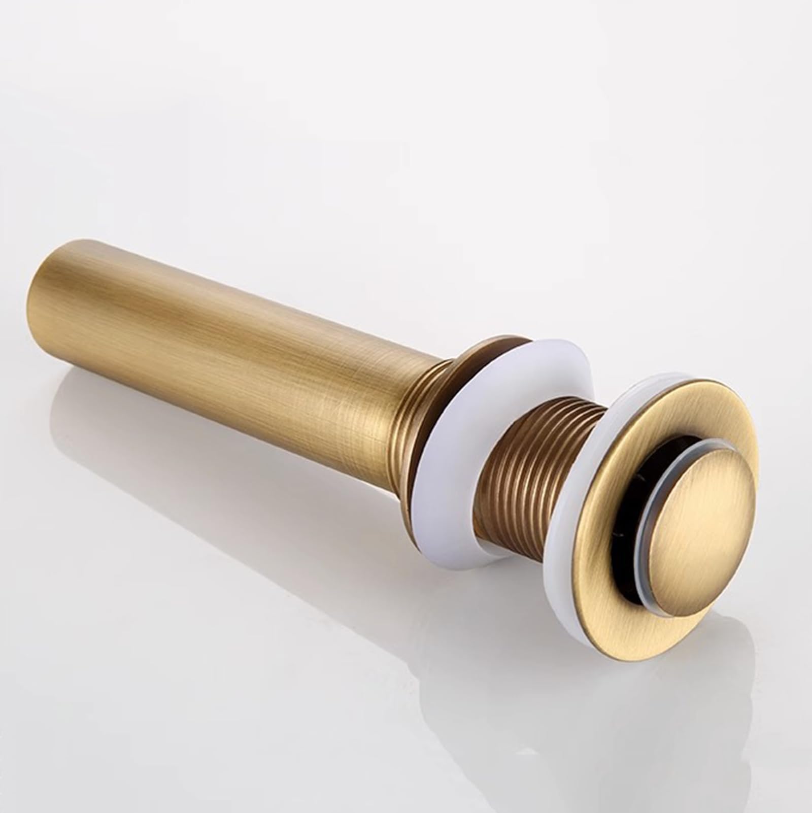 Tubo di scarico per lavello pop-up Tappo di scarico pop-up per lavello con troppopieno in ottone, multicolore, varie dimensioni (Small Bounce)