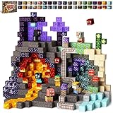 KIDCHEER Magnetische Bausteine 150 Stück, Bergwerk-Höhle Magnetblöcke Spielset, Kreatives Lernspielzeug für Kinder ab 3 Jahren, Geschenk für Jungen und Mädchen