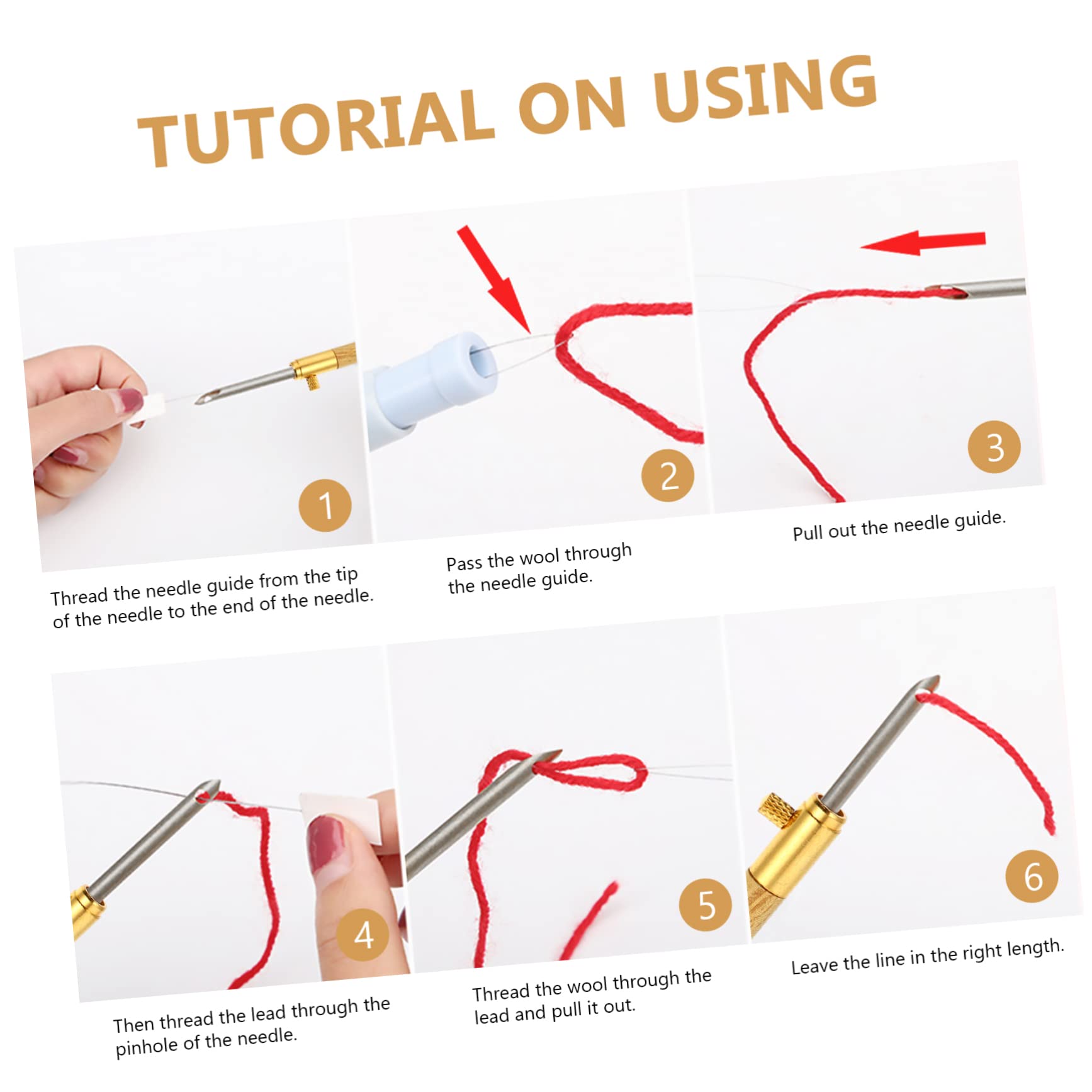 NUOBESTY 3sätze Holzgriff Punch Needle Mit Verstellbaren Nadeln Und Fädler Für Stick Und Webarbeiten Für Anfänger Und Fortgeschrittene Geeignet Ergonomisches Design Für Komfortables