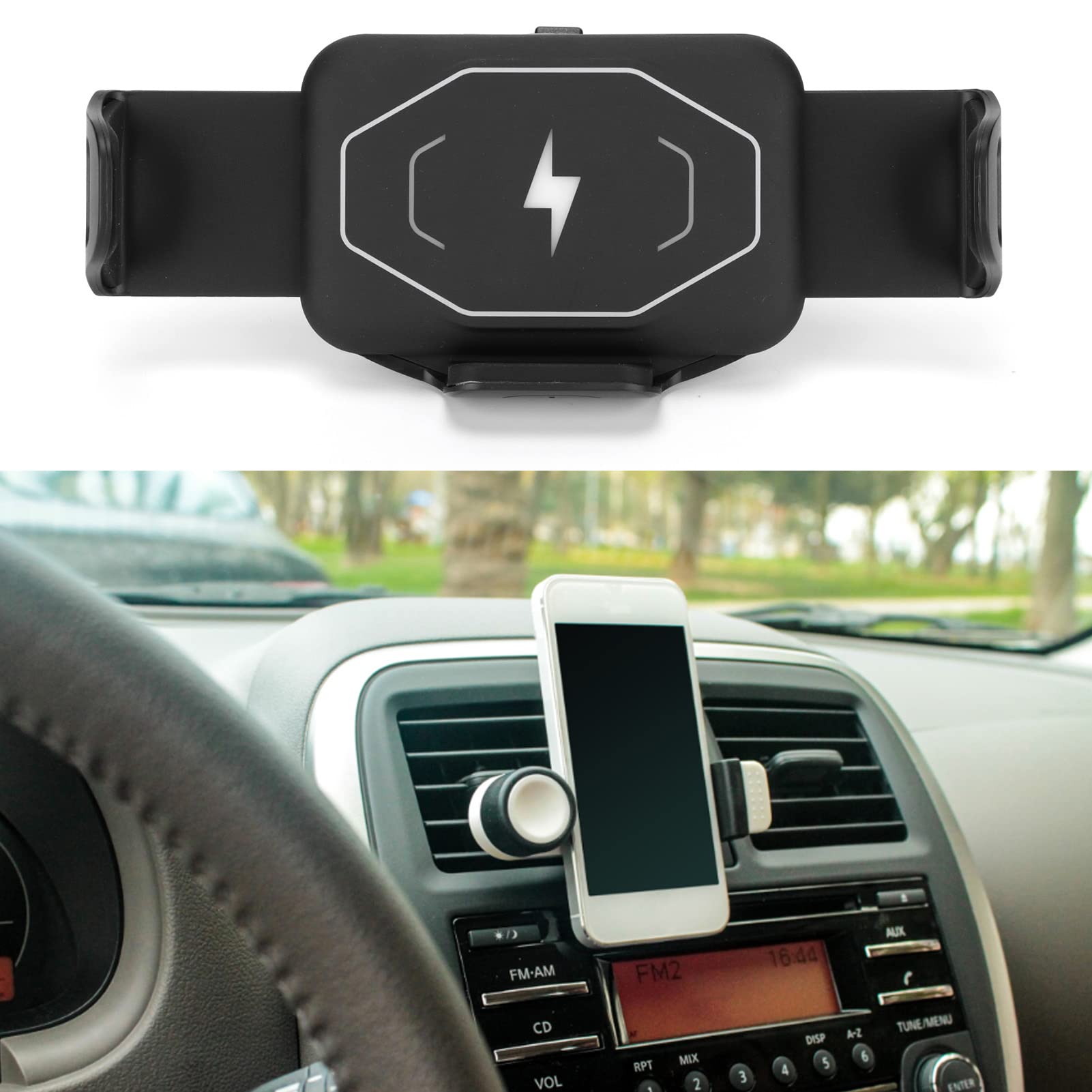 Garsent Caricatore Wireless per Auto, Supporto per Telefono con Morsetto a Ricarica Rapida da 15 W per Supporto per Presa D'aria per Auto, per Telefono Caricabatterie Wireless