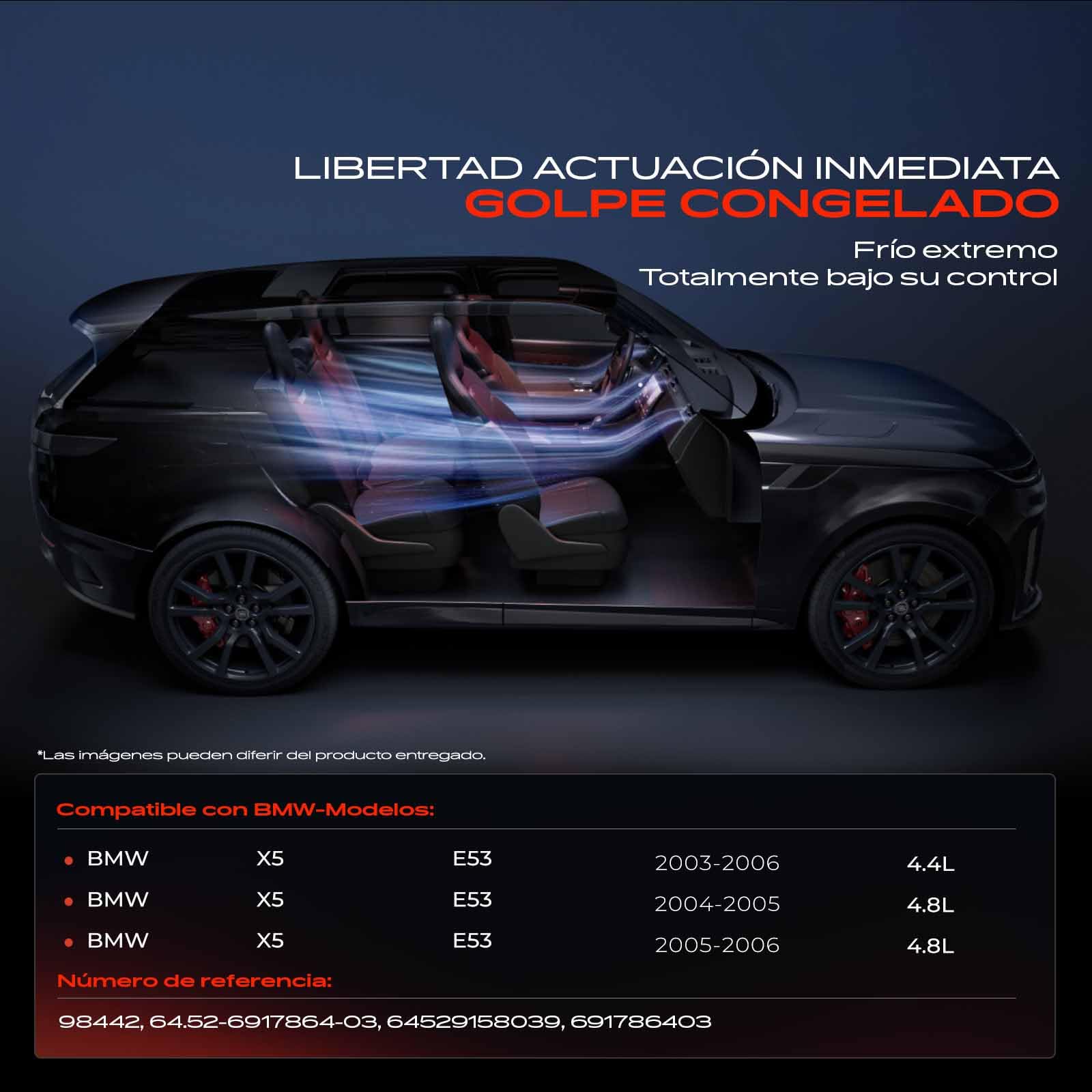 Frankberg Compresor de aire acondicionado, a gasolina, 98442 | con embrague; Compatible con: X5 E53