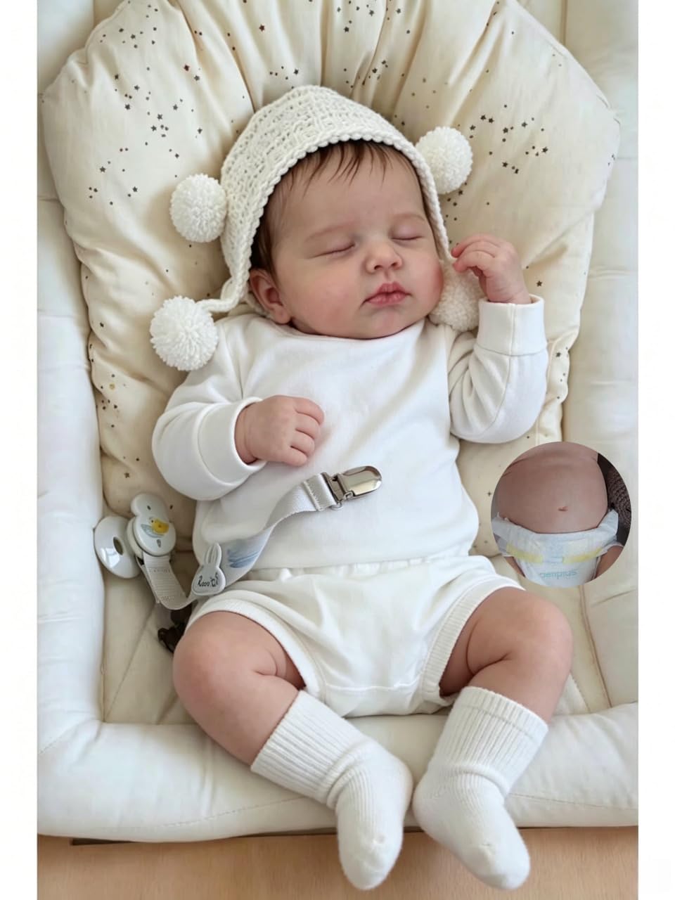Zero Pam Realista Bebe Reborn Niño Cuerpo Complet Vinilo, 50 CM Muñecos para Recién Nacidos Que Parecen Reales Bebés Renacidos del Tamaño De Un Bebé Prematuro Dormido Lavable