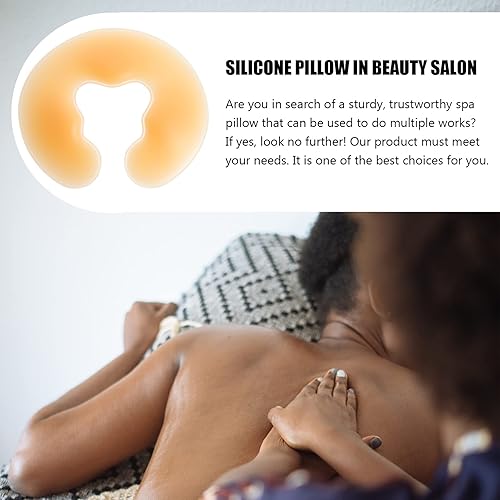 Miniatura 4 de Beaupretty Almohadas de viaje de silicona, cojín de masaje suave, cojín de masaje beige, almohada para relajarse, reposacabezas de spa, cuidado de