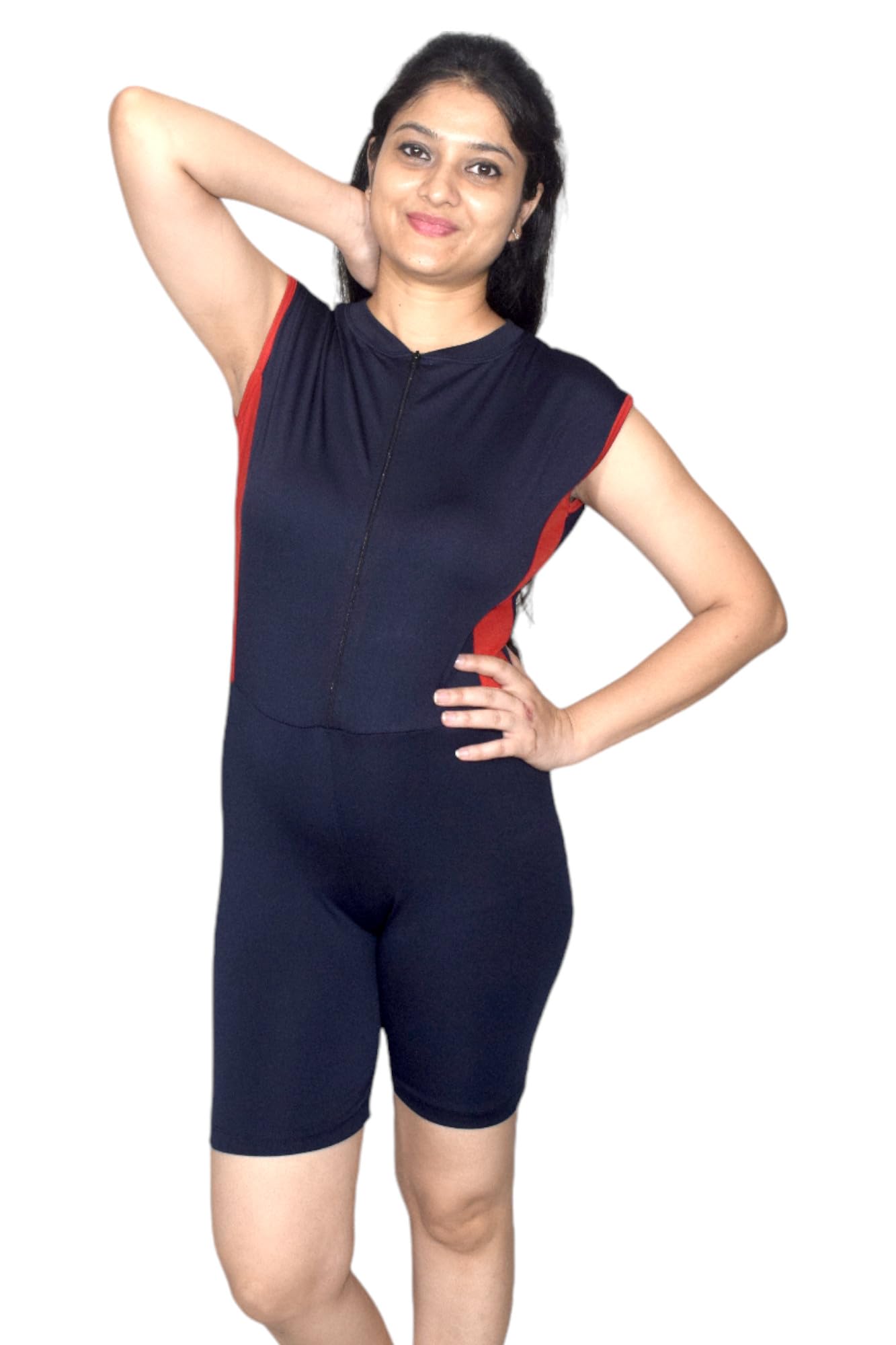 Aqua Holic Spandex Women's Swimwear | Stylish & Comfortable, Attractive Design, Multi-Purpose, Long-Lasting | Ideal for Casual Outing(Red-Blue)-picture-38