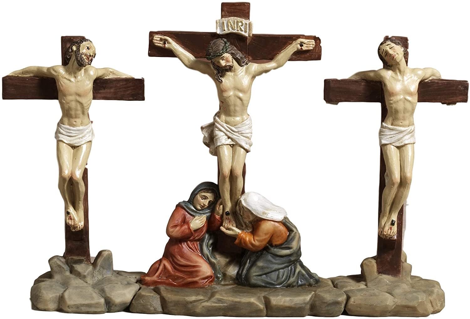 Jesus am Kreuz Die Kreuzigung Passionsfigur 3 tlg. Religion Kirche Figuren NEU