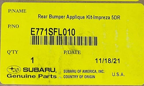 Miniatura 3 de Subaru Protector de apliques de parachoques trasero para Impreza Hatchback 5 puertas 2017-2020 - E771SFL010 - OEM original