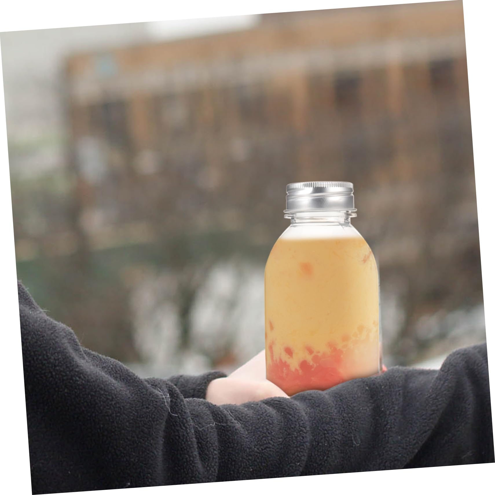 Amazon｜Mikinona 6個 無色透明 ジュースボトル 蓋付き 再利用可能な