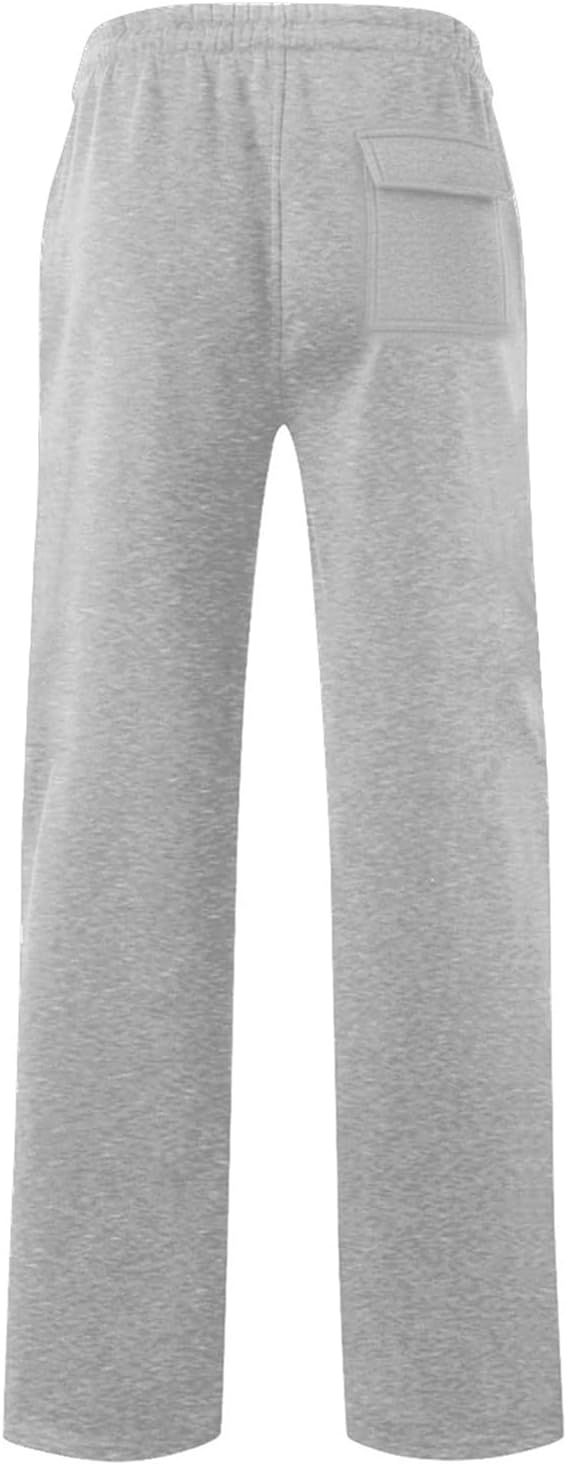 A WATERWANG Men's Fleece Sweatpants Casual Joggers Cotton Loose Fit Open Bottom Athletic Sweat Pants for Men with Pockets - Image 5