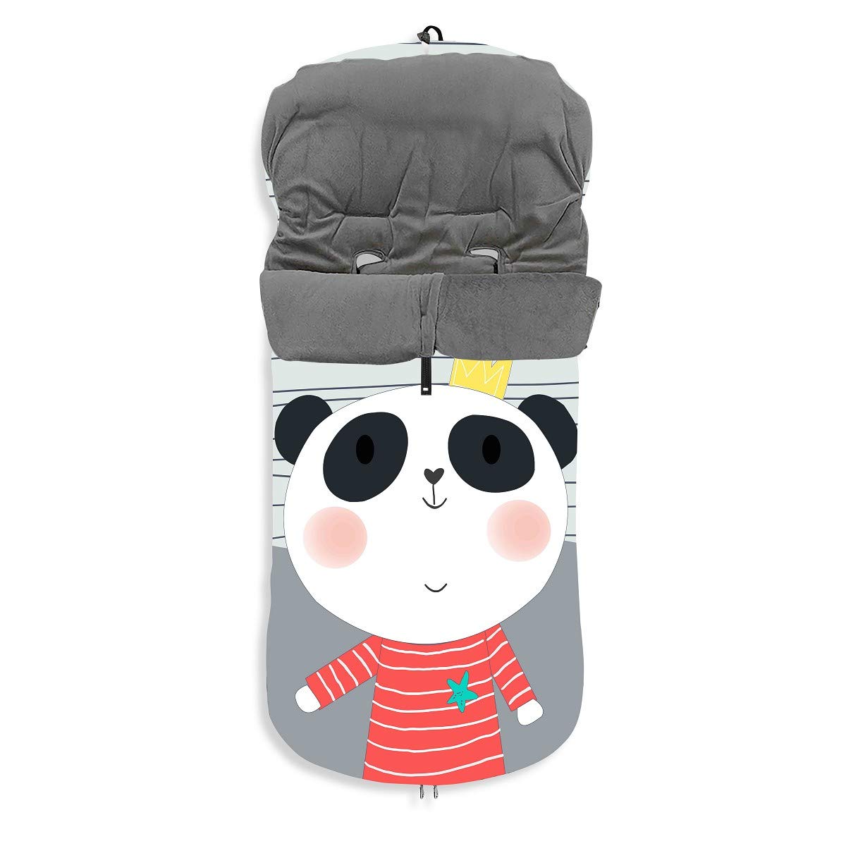 Interbaby D10054 uniwersalny śpiworek Panda do wózka dziecięcego, uniseks