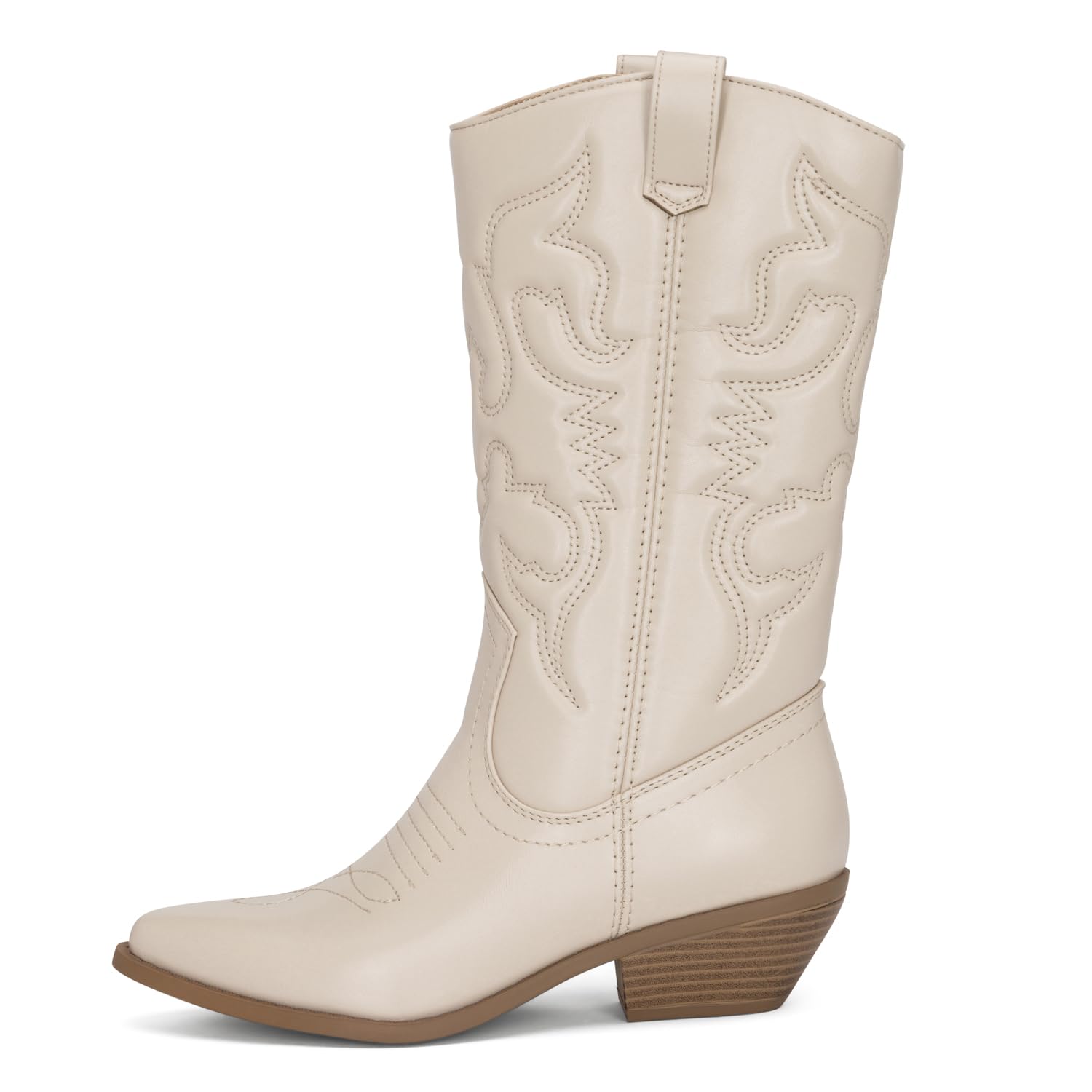 Chariot Co Ring Womens Western Cowgirl Boots Mid-Calf Style with 2 Heel in Multiple Colors
