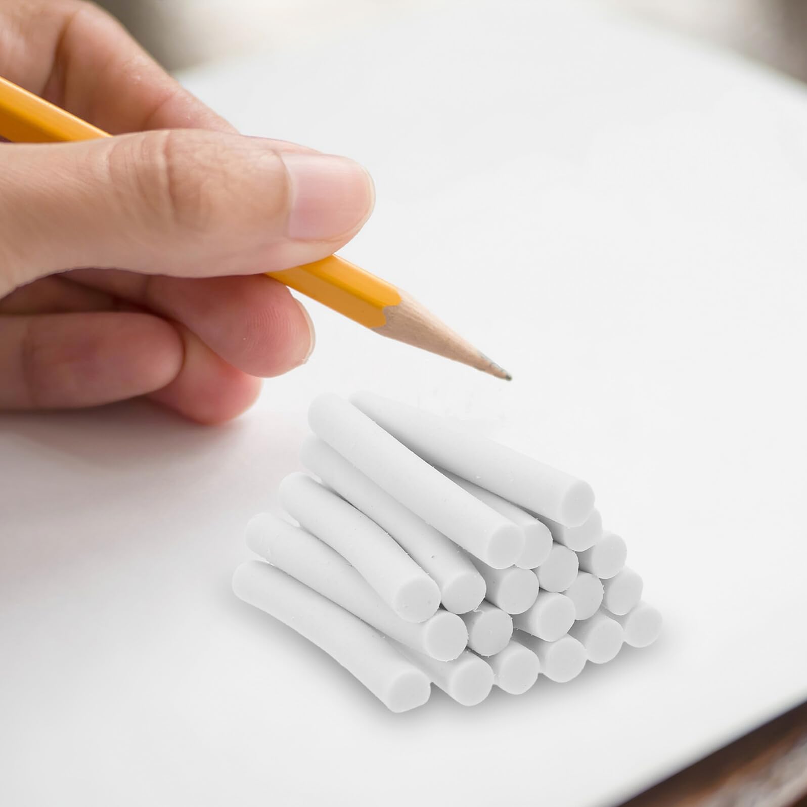 OSALADI 200pezzi Gomma Bianca per Matita Gomma da Cancellare per Scuola da Disegno in Lunga Striscia di Ricambio per Matite Meccaniche per Studenti d Arte e Artisti