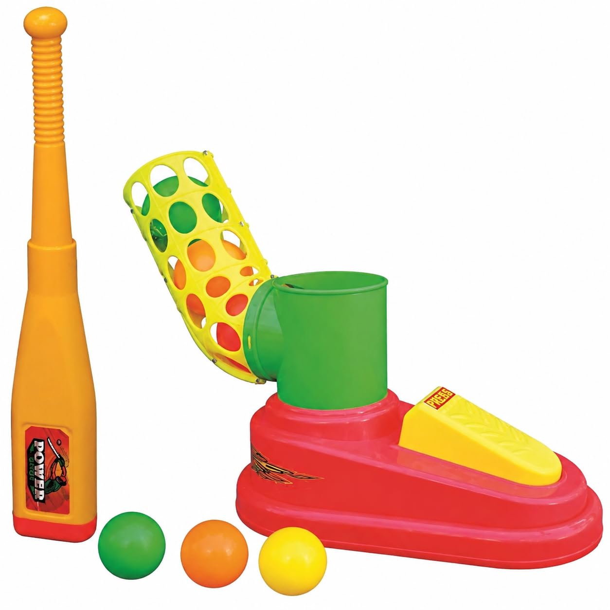 Goyal's Goyals Automatic Plastic Pitcher Power Shot Base Ball Game Unbreakable Includes 1 Bat 3 Balls For Age 3 Years & Above - Red & Yellow-picture-16