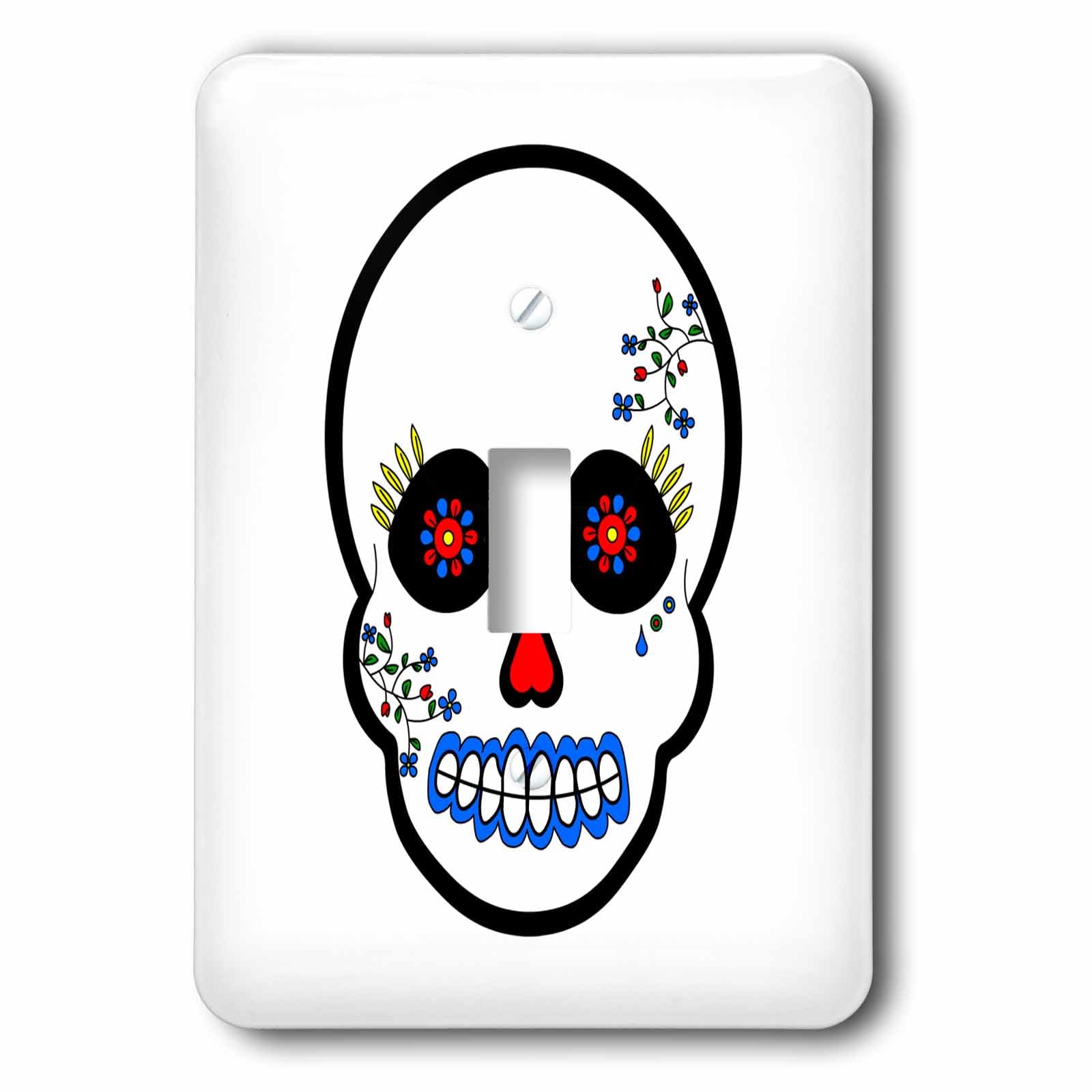 Interrupteur baïonnette Día de Los Muertos déco salon cuisine crâne de sucre multicolore