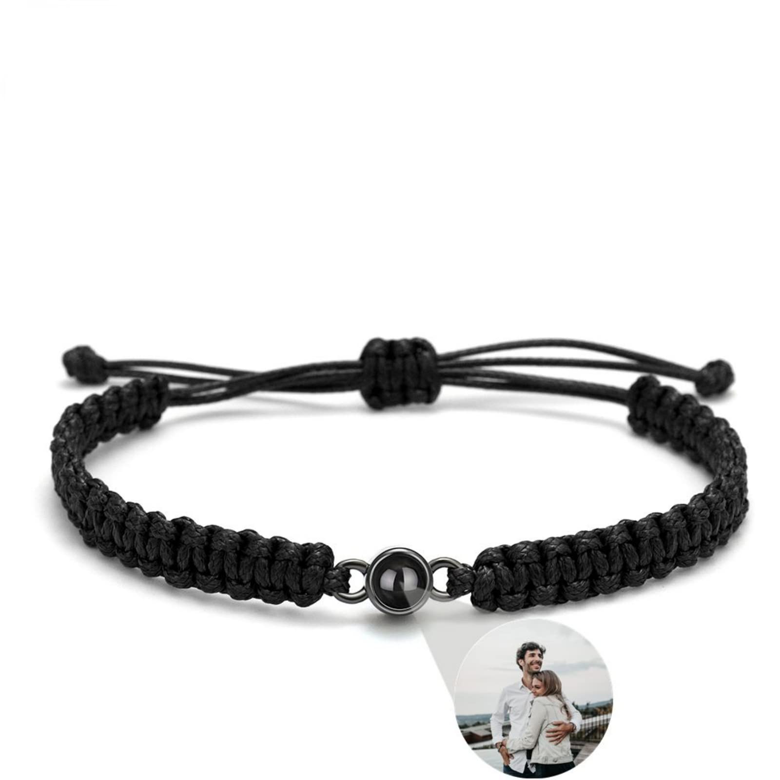 gormgorm Pulsera Con Foto Personalizada Regalos Personalizados Pulseras Personalizadas Pulseras Para Parejas (Black B,One size)