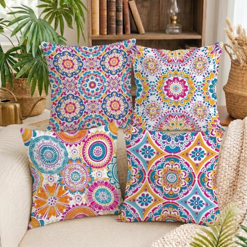 Coussin décoratif mandala en velours de qualité supérieure pour maison et salon