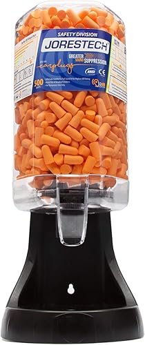 JORESTECH - Estación dispensadora de tapones para oídos para supresión de sonidoprotección auditiva, precargada con 250 tapones para los oídos,