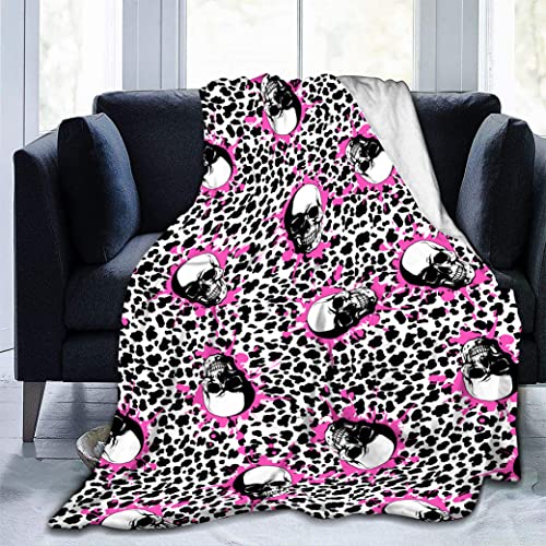 Skull Print Fleece Throw Blanket,330Gsm 40"X50" Fuzzy Cozy Comfy Super Soft Skull Print Blanket Gifts For Kids Boys And Girls #TOP2