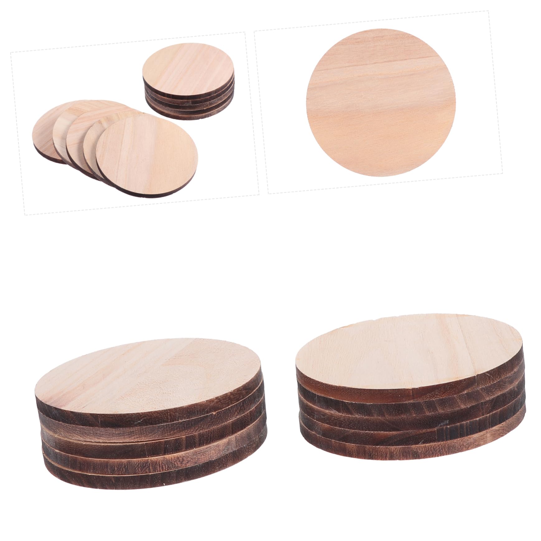 Operitacx 3 Sätze Runde Holzbretter Baumscheiben Tabletts Bastelmaterialien Geschmücktes Zubehör Untersetzer Zum Bemalen Ausgeschnitten Diy-material Handwerk Runden Kreise 10 Stück * 3